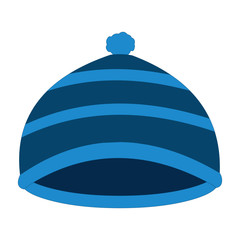 Blue Wollen Cap - Cartoon Vector Image