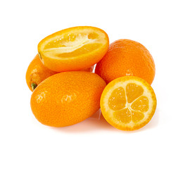 fresh kumquat fruit isolated on white background