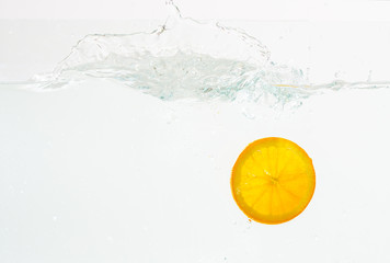 Orange slice in water