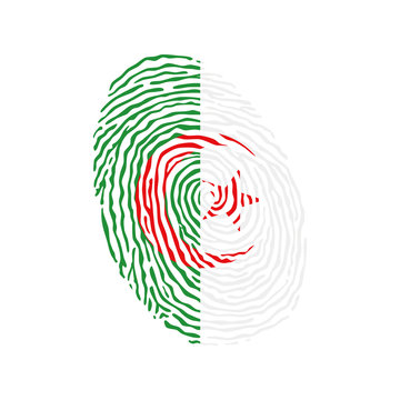 recommend clip art: Fingerprint vector colored with the national flag of Algeria