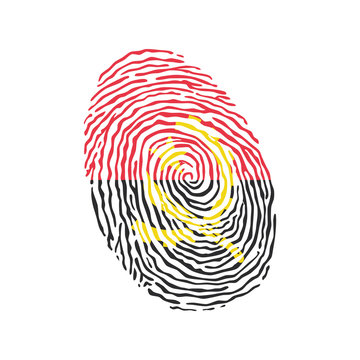 recommend clip art: Fingerprint vector colored with the national flag of Angola