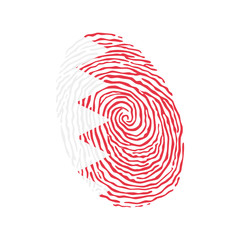 Fototapeta na wymiar Fingerprint vector colored with the national flag of Bahrain