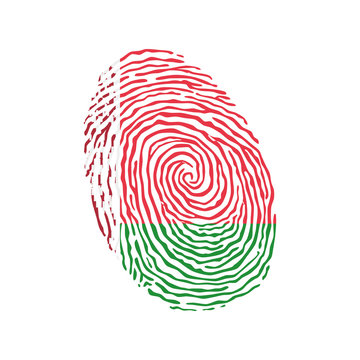 recommend clip art: Fingerprint vector colored with the national flag of Belarus