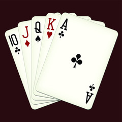 Straight from Ten to Ace - playing cards vector illustration
