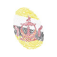Fototapeta na wymiar Fingerprint vector colored with the national flag of Brunei
