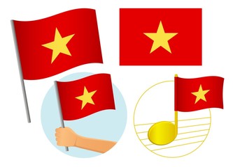 Vietnam flag icon set