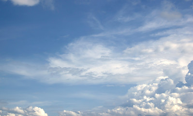 Obraz premium White clouds blue sky High angle air background