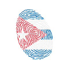 Fototapeta na wymiar Fingerprint vector colored with the national flag of Cuba