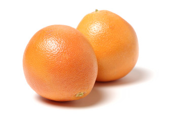 Grapefruit with segments on a white background 