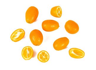 fresh kumquat fruit isolated on white background