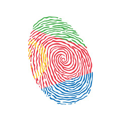 Fototapeta na wymiar Fingerprint vector colored with the national flag of Eritrea