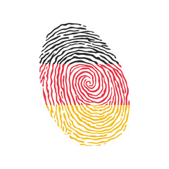 Fototapeta na wymiar Fingerprint vector colored with the national flag of Germany