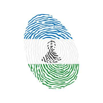 recommend clip art: Fingerprint vector colored with the national flag of Lesotho