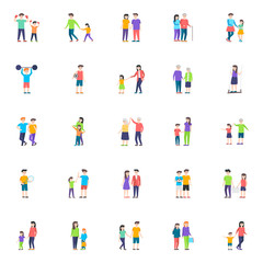 Pack Of Couple Flat Characters 