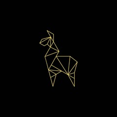 geometric llama outline logo - design vector © EndR_ID