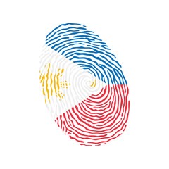 Fingerprint vector colored with the national flag of Philippines