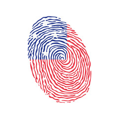 Fototapeta na wymiar Fingerprint vector colored with the national flag of Samoa
