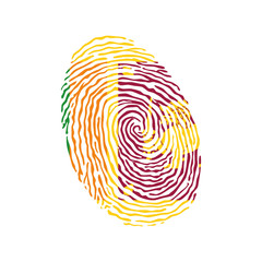 Fingerprint vector colored with the national flag of Sri Lanka