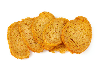 bruschetta (bread) chips isolated on white background