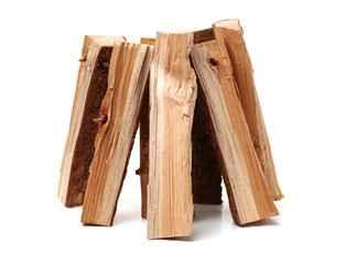 Pile of firewood isolated on a white background