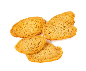 bruschetta (bread) chips isolated on white background