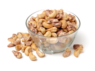 cashew nuts on white background 