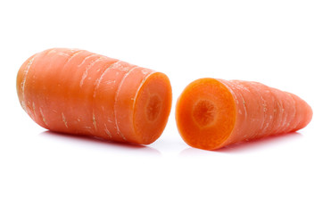 fresh carrots isolated on white background