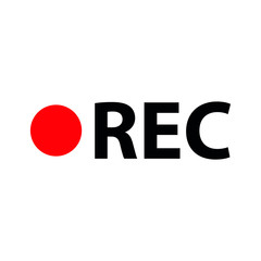 rec icon - black vector