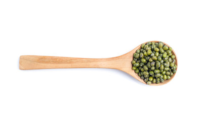 Mung beans on white background