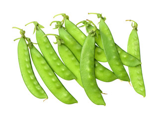 Snow peas isolated on white background