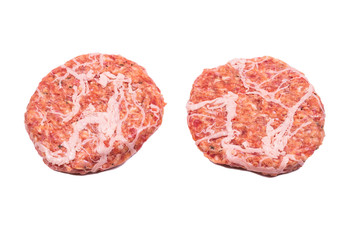 Burger cutlet isolated on white.