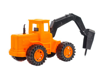 Toy car for Masonry drill on white background