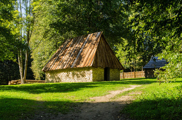 Wioska dom drewniany