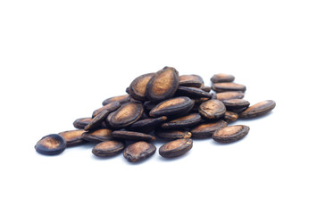 Black Melon Seeds on white background