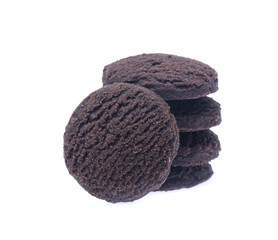 dark chocolate brownie cookies isolated on white