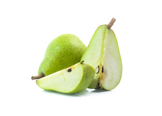 green pear isolated on white background