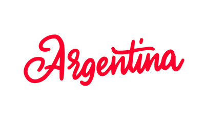 Argentina country text. Hand lettering inscription. Vector illustration.