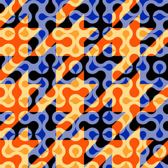 Classic Hounds-tooth pattern in a patchwork collage style.