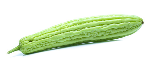 Bitter melon or  Bitter gourd on white background