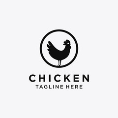 Fototapeta na wymiar Chicken logo template stylized vector symbol Design on white background 