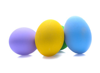 Perfect colorful handmade easter eggs isolated on a white