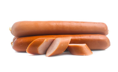 Frankfurter sausage isolated on white background