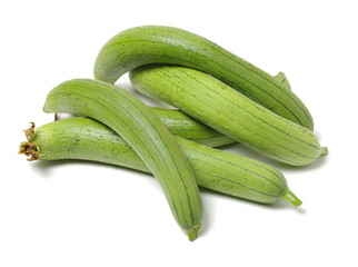 fresh loofah on the white background 