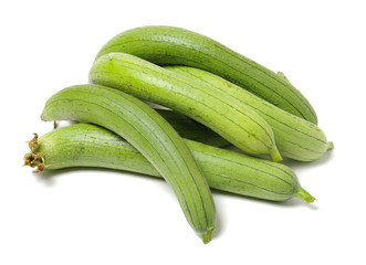 fresh loofah on the white background 