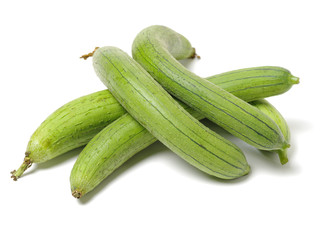 fresh loofah on the white background 