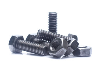 bolt and nut isolated on white background