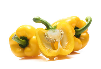 yellow pepper isolated on the white background