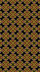 Ornate geometric pattern and abstract colored background