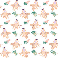 Girls in Paradise. Body positive. Summer vacation. Beautiful woman on the beach