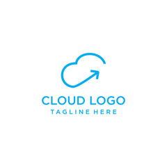 Cloud Arrow Logo Vector Design Template . on white background .